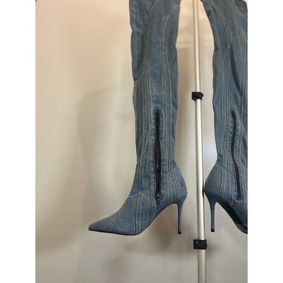 Steve Madden Over The Knee Blue Jean Groovy Boots- Size 7.5 Women's - Picture 5 of 10